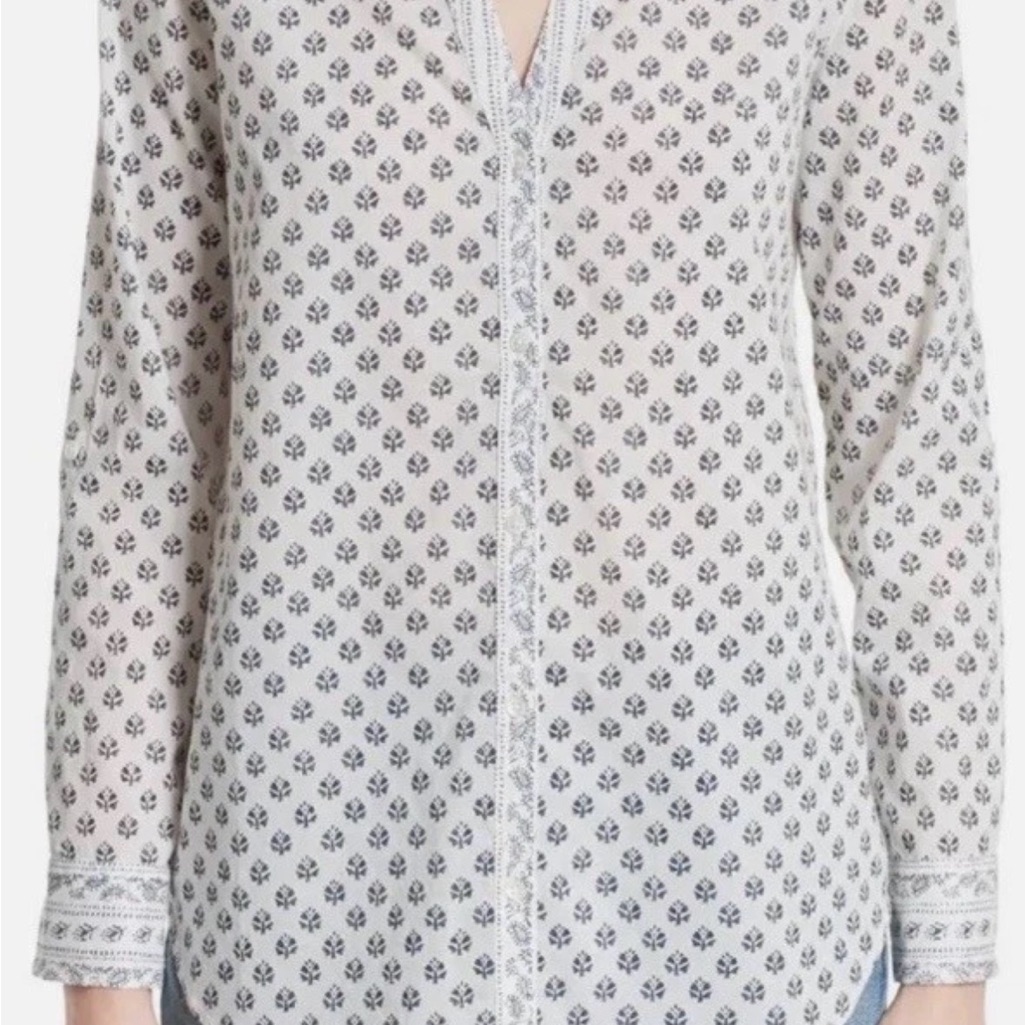 Soft Joie Women Dane Print Sz M Long Sleeve Women’s Top Shirt Button Down Lounge